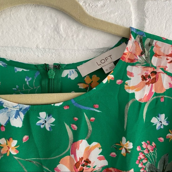 Loft Green Floral Peplum Blouse - Picture 9 of 10